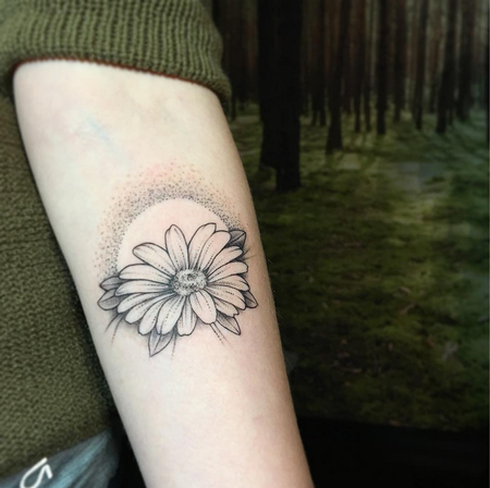 Tattoos - Dotwork Daisy. Instagram @MichaelBalesArt - 125153